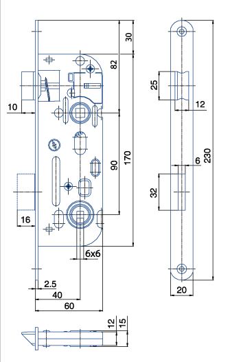 Zámek WC  01-16 Bzn P-L