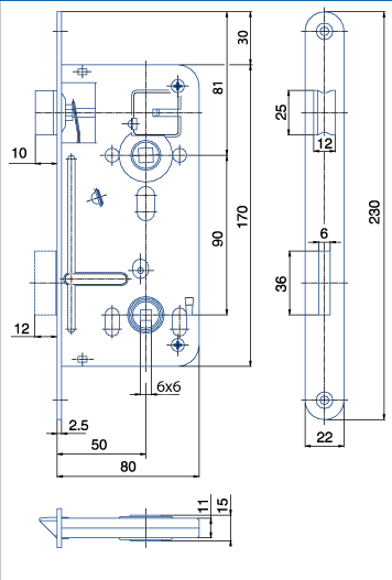 Zámek WC  540 Bzn P-L