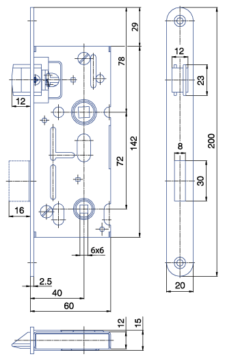 Zámek WC K111
