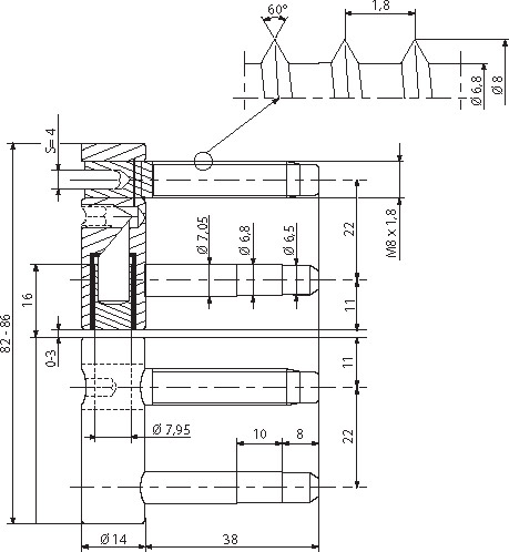 Pant dveřní 848 pr. 14 mm