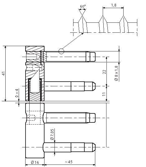 Pant dveřní 816 pr. 16 mm